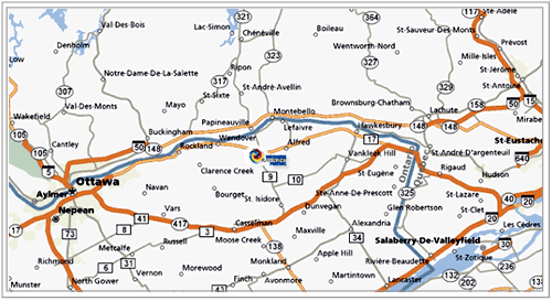 Map to our location